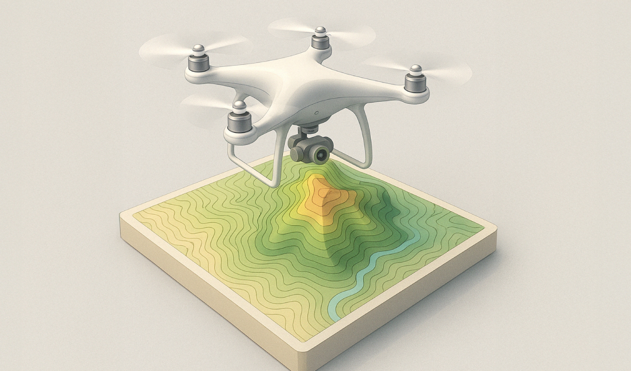 Rilievo di interni professionale e AI, Topografia da drone